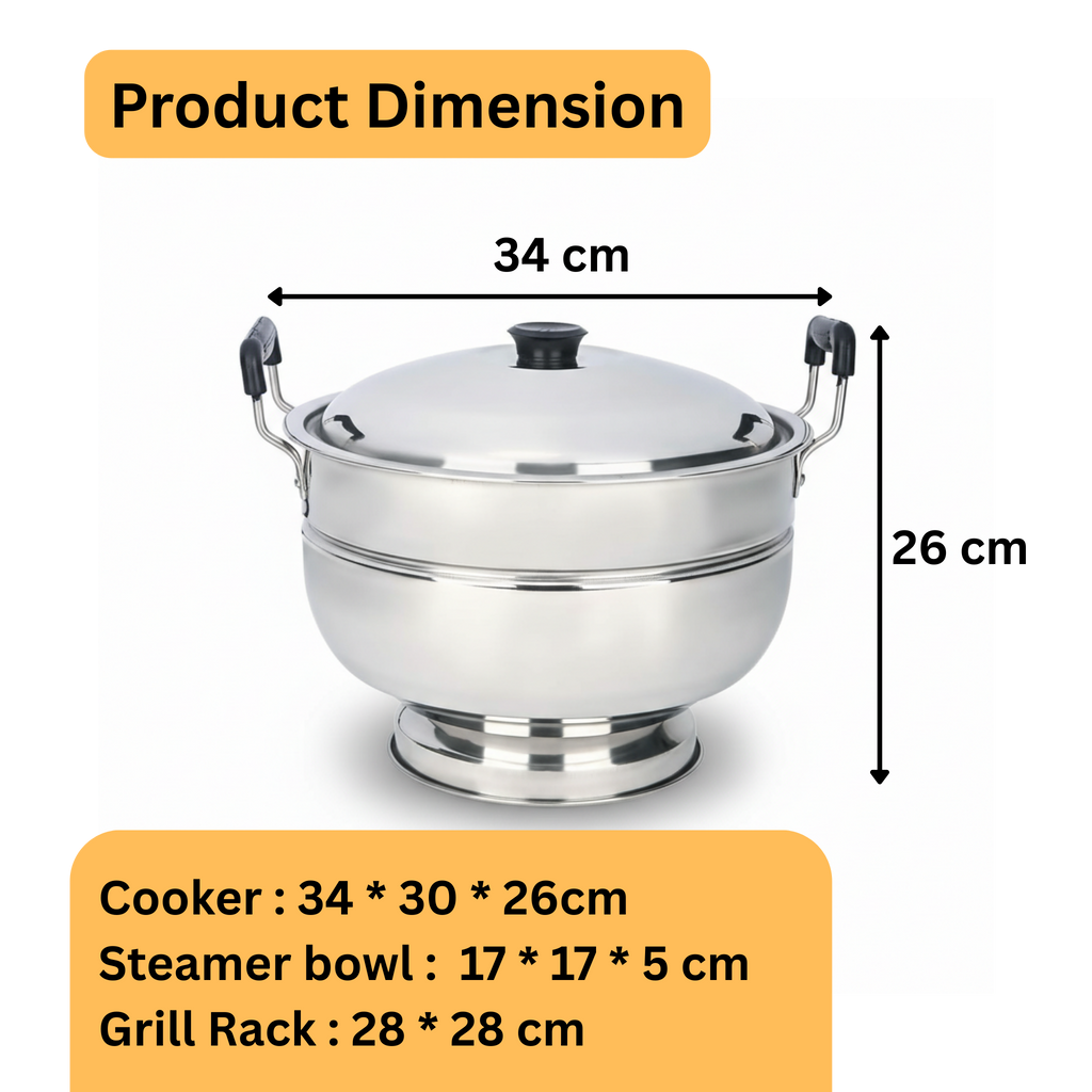 Gunatraya Curated Stainless Steel  Bati Cooker & Gas Tandoor