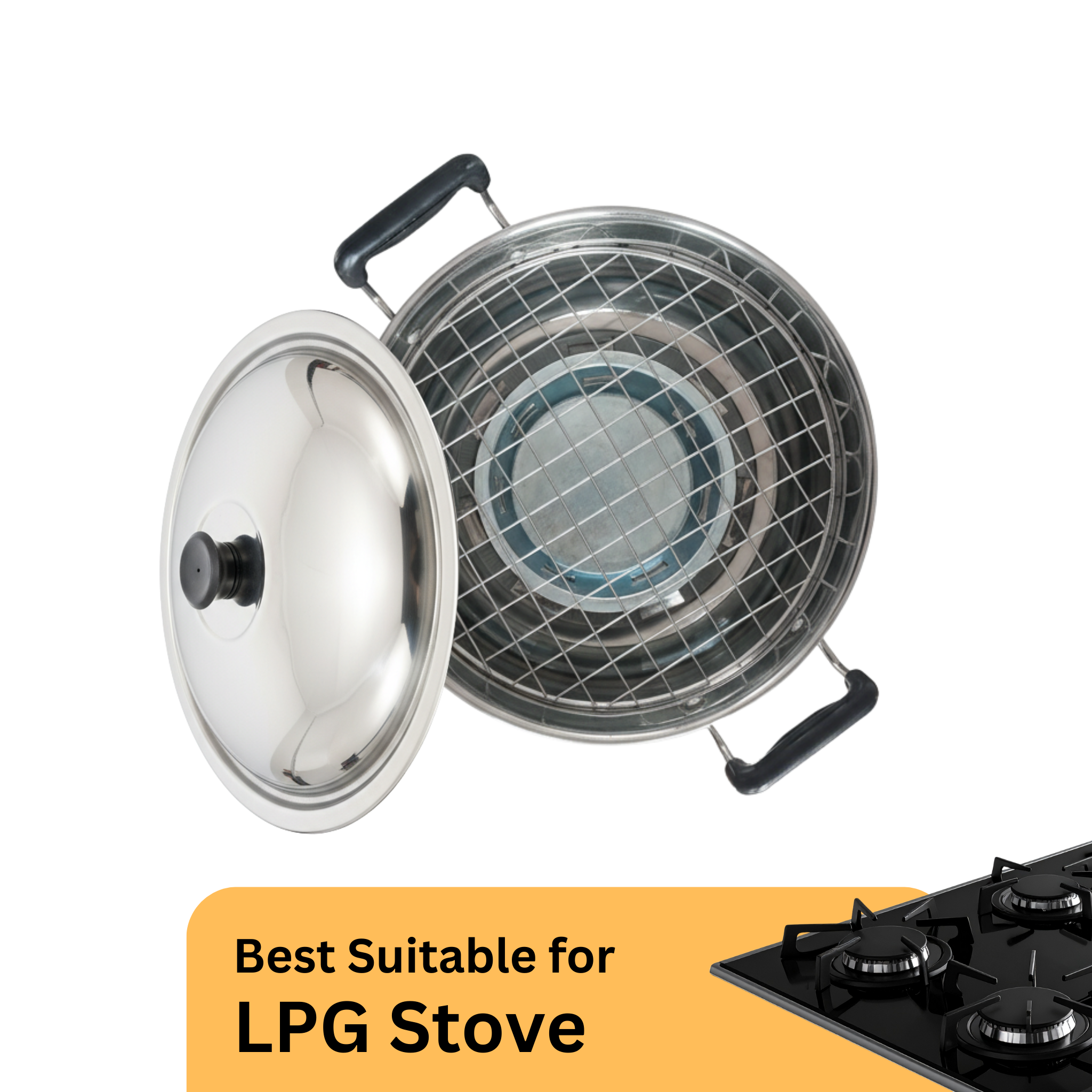 Gunatraya Curated Stainless Steel  Bati Cooker & Gas Tandoor