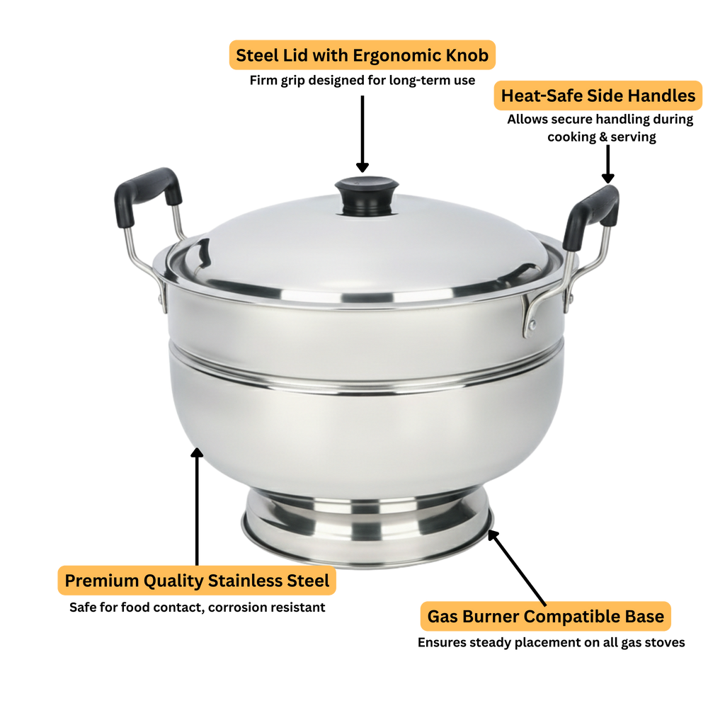 Gunatraya Curated Stainless Steel  Bati Cooker & Gas Tandoor