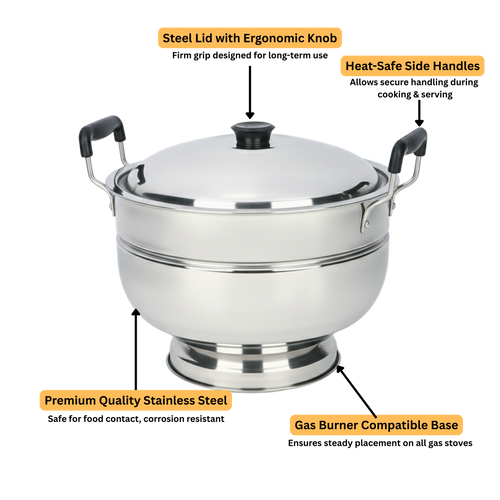Gunatraya Curated Stainless Steel  Bati Cooker & Gas Tandoor